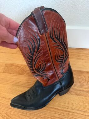 Code West Western Cowboy Boots Size 8 Brown & Black Leather